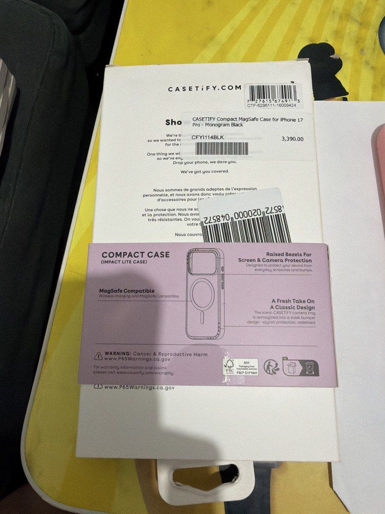 Cases (assorted) (Category: Cases & Sleeves) located in Quezon City. Submitted by jshkh (Listing ID 1463213496, Image 3). Description: FOR SALE! Cases (assorted) 1. Casetify for iphone 17pro- 2500 2. Spigen transparent for iphone 16 and 17 SE- for only 1800 3. Spigen black for iphone 16 and 17 SE for only 2500 Take note: ALL ORIGINAL!! Cases pink and lavander (no brand) for iphone 16 and 17e for only 150 for 2 cases All cases like as new NO ISSUE