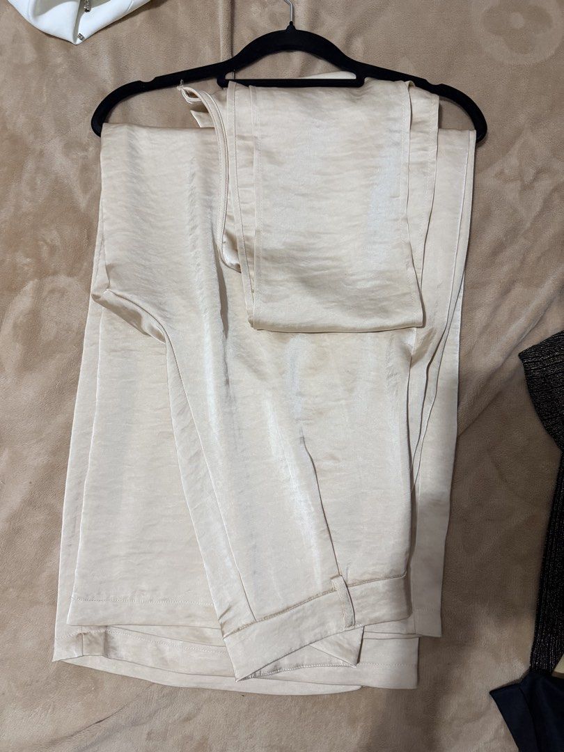 Chada Silk Top and Trousers size Small (Category: Sets or Coordinates) located in Cebu City. Submitted by sultrychicmary (Listing ID 1463293973, Image 2). Description: used once during an event only silk comfortable to wear champagne color .