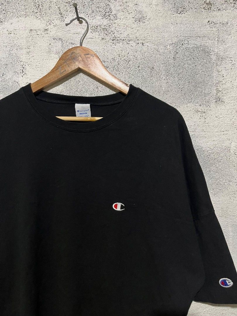 CHAMPION SCRIPT (Category: Tshirts & Polo Shirts ) located in Bacolod City. Submitted by zthrift24 (Listing ID 1463265908, Image 2). Description: CHAMPION MEDIUM SIZE L 30 W 23 CONDI 9 COLOR 9 NO ISSUE NEED WASH.