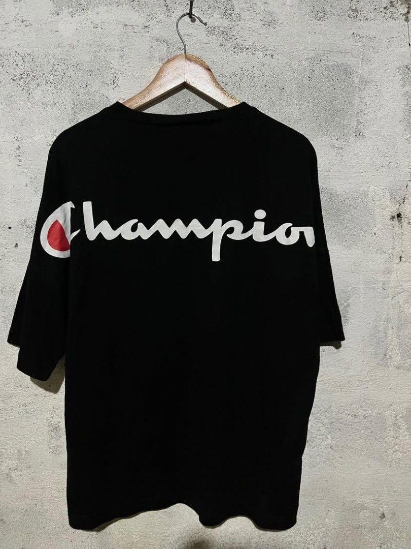 CHAMPION SCRIPT (Category: Tshirts & Polo Shirts ) located in Bacolod City. Submitted by zthrift24 (Listing ID 1463265908, Image 3). Description: CHAMPION MEDIUM SIZE L 30 W 23 CONDI 9 COLOR 9 NO ISSUE NEED WASH.