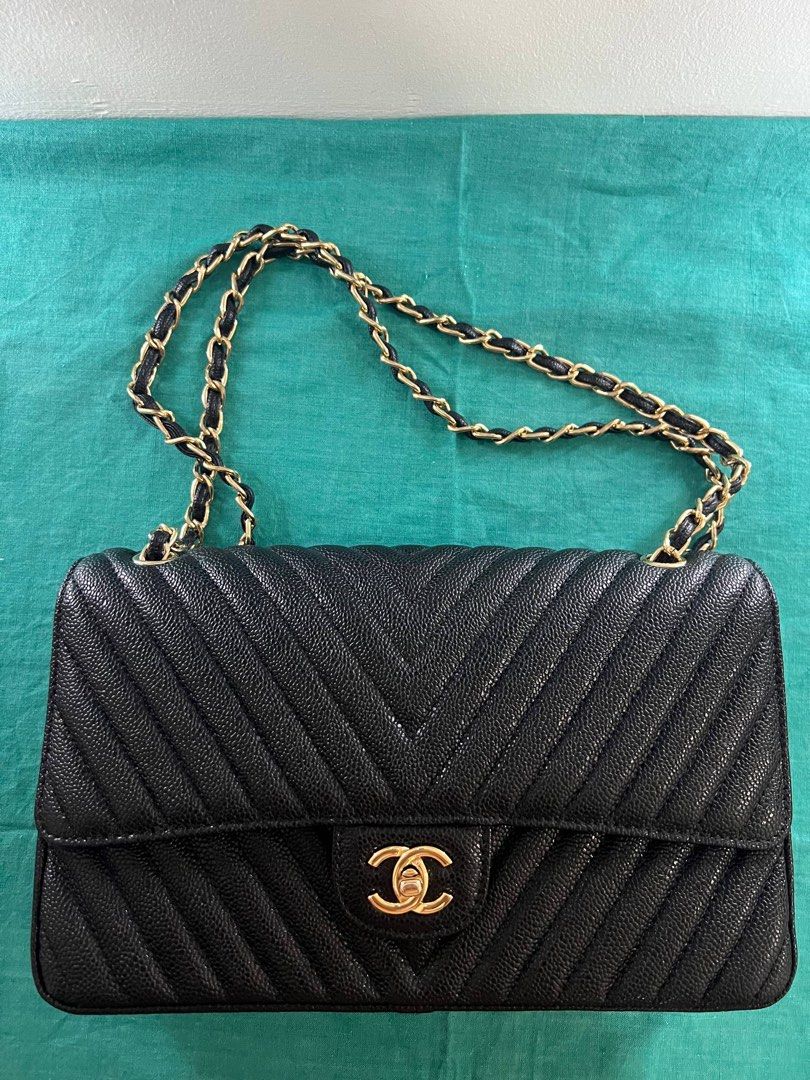 Chanel black Caviar handbag (Category: Luxury Bags & Wallets) located in Makati City. Submitted by fourthwolf (Listing ID 1463262486, Image 1). Description: 🇰🇷 sourced - all hardwares has stamp - slightly negotiable - payment first, no COD.