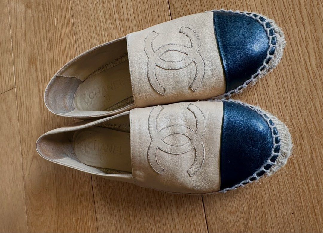 Chanel Espadrilles Beige and Black (Category: Sneakers & Footwear) located in Makati City. Submitted by beehive03 (Listing ID 1463208704, Image 2). Description: With box.