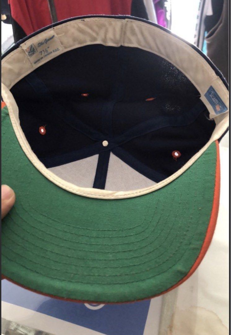 Chicago Bears Snapback Cap Size 7 1/2 (Category: Caps & Hats) located in Manila. Submitted by katric1231695 (Listing ID 1463128633, Image 2). Description: - Navy blue Chicago Bears snapback cap - Orange brim and orange "C" logo - Size: 7 1/2 - Made in USA - Perfect for any Bears fan - Shows some signs of wear on brim and inside -1,200 Shipped .