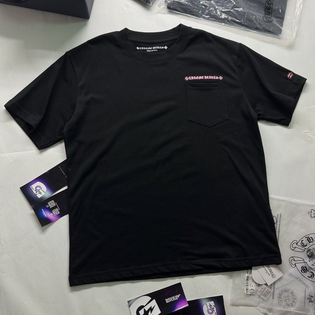 Chrome Hearts Matty Boy Shoulder Logo Tee (Category: Tshirts & Polo Shirts ) located in Manila. Submitted by godspeedmnl (Listing ID 1463150859, Image 3). Description: Chrome Hearts Matty Boy Shoulder Logo Tee 3,189PHP / Sizes: S, M, L, XL Colorway: Black (Feel free to message me for additional photos.) Package included: • Chrome Hearts Matty Boy Shoulder Logo Tee x 1 • Godspeed Mnl Paper Bag • Godspeed Mnl logo & streetwear stickers. • Chance to