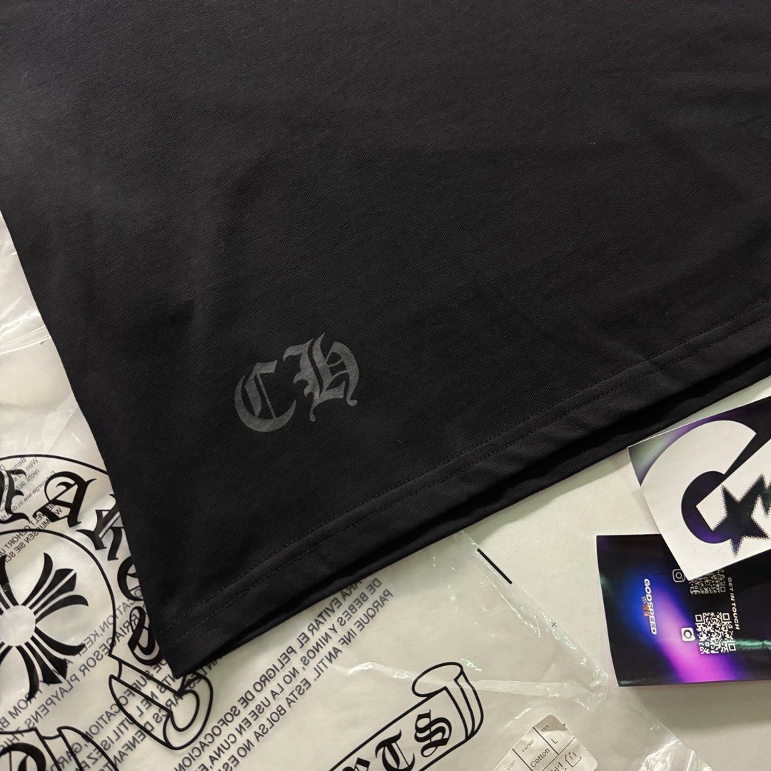Chrome Hearts Tokyo Tee (Category: Tshirts & Polo Shirts ) located in Manila. Submitted by godspeedmnl (Listing ID 1463150628, Image 3). Description: Chrome Hearts Tokyo Tee 3,189PHP / Sizes: S, M, L, XL Colorway: Black (Feel free to message me for additional photos.) Package included: • Chrome Hearts Tokyo Tee x 1 • Godspeed Mnl Paper Bag • Godspeed Mnl logo & streetwear stickers. • Chance to be added to our GVIP list for exclusive discounts and