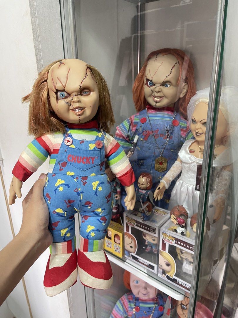 Chucky Doll "Child's Play" Rare (Category: Plushies & Soft Toys) located in Manila. Submitted by pokenuigurumi0511 (Listing ID 1463144294, Image 2). Description: - Iconic Chucky doll from Child's Play - Features signature overalls, striped shirt, stitched face, and wild hair - Stands approximately 12 inches tall - Perfect display piece for horror fans and collectors - Ready for a new home!.