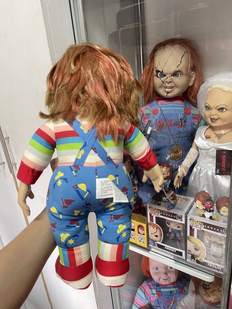 Chucky Doll "Child's Play" Rare (Category: Plushies & Soft Toys) located in Manila. Submitted by pokenuigurumi0511 (Listing ID 1463144294, Image 3). Description: - Iconic Chucky doll from Child's Play - Features signature overalls, striped shirt, stitched face, and wild hair - Stands approximately 12 inches tall - Perfect display piece for horror fans and collectors - Ready for a new home!.