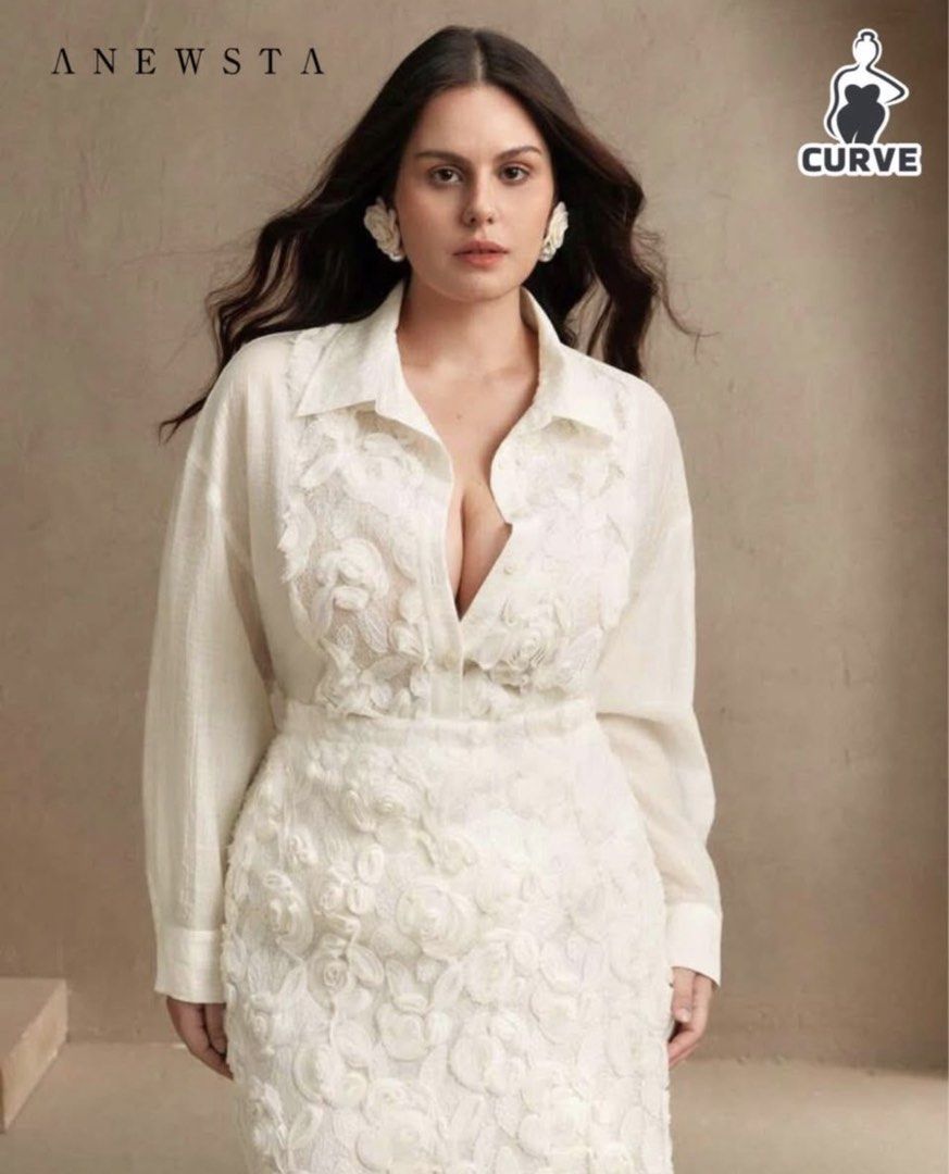 Civil wedding Coords (Category: Sets or Coordinates) located in Bacoor. Submitted by rajabarreto (Listing ID 1463157188, Image 2). Description: - Casual White Coords good for civil wedding - Anewsta Curve white linen blend shirt and skirt set - Shirt: Relaxed fit, button-down front - Skirt: Knee-length, all-over intricate floral embroidery - Beautiful texture and detail - Ideal for special occasions or chic daytime looks - Brand new not used .