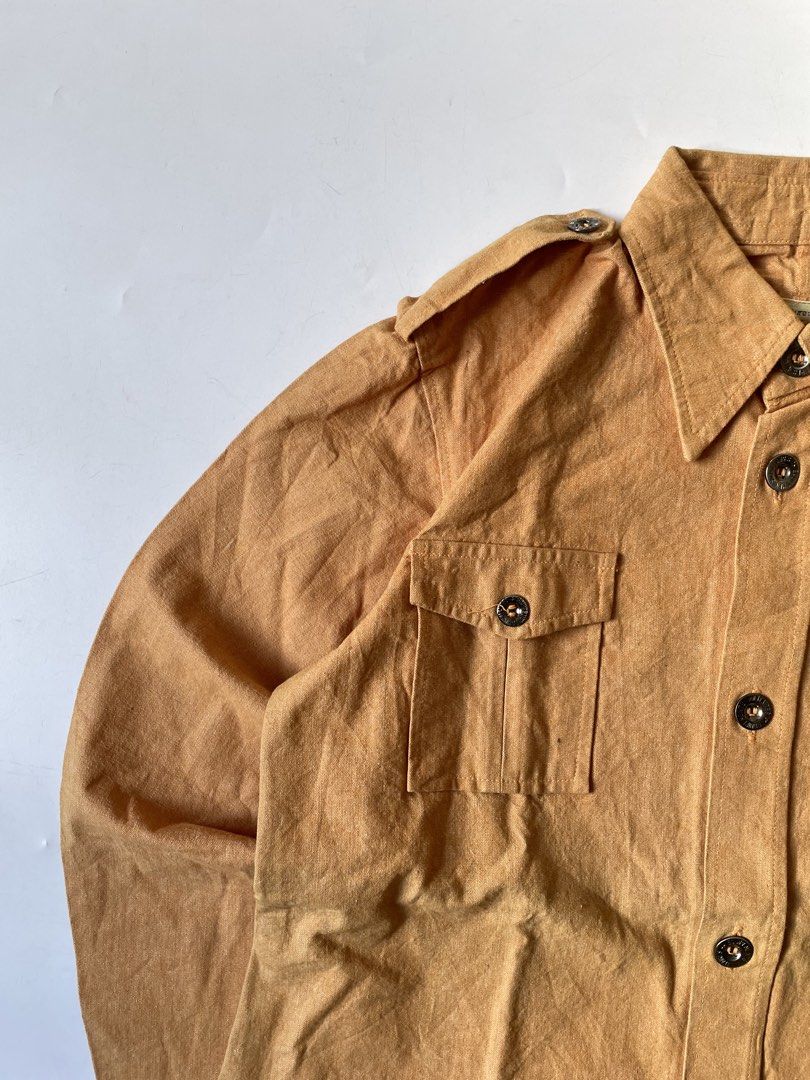 classic capitan safari jacket (Category: Coats, Jackets and Outerwear) located in Baguio. Submitted by chronicles_cache (Listing ID 1463263783, Image 3). Description: Condition: Great Size tagged: 15-16 Width: 19 Length: 26 Shoulder: 16 Sleeve: 21 .