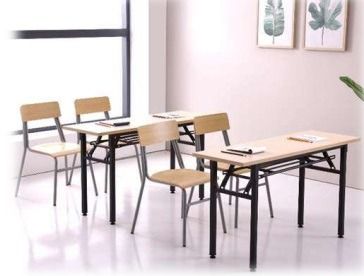 CLASSROOM | Light Wood & Black Metal Foldable Training Table Chair Set (Category: Tables & Sets) located in Manila. Submitted by namirkahal (Listing ID 1463161714, Image 1). Description: OFFICE FURNITURE | FAST PRODUCTION | SHORT LEAD TIME Upgrade your workspace with quality office furniture — available for bulk orders, supply, and installation. PRODUCTS AVAILABLE: • Office Partition • Linear Workstations • Office Tables • Office Chairs • Recepti
