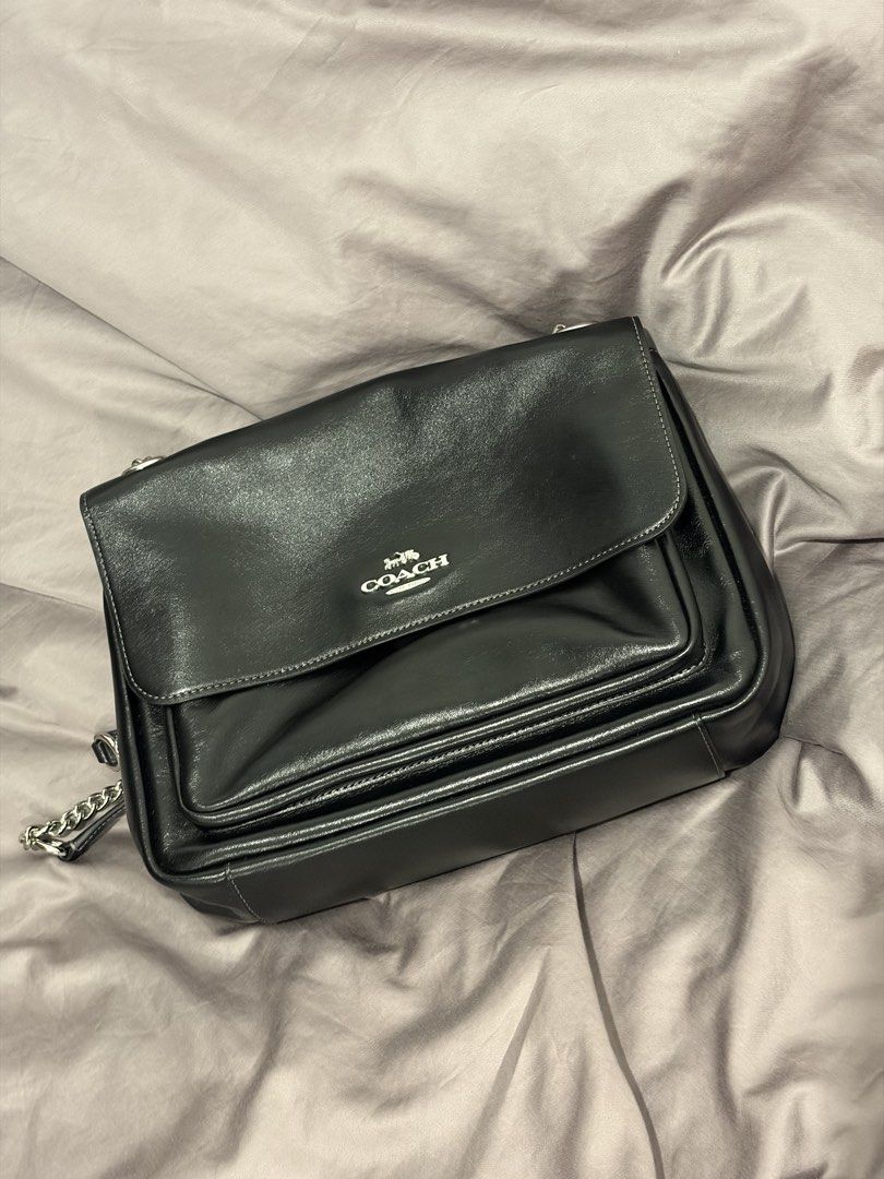 Coach Elodie Shoulder Bag Black Silver Hardware (Category: Luxury Bags & Wallets) located in Manila. Submitted by issathings (Listing ID 1463302024, Image 2). Description: bought this beauty from an IG seller based in Canada used once/twice only rush selling i still have the tag and proof of purchase (IG dms) negotiable for sure buyer lalamove or LBC COP .