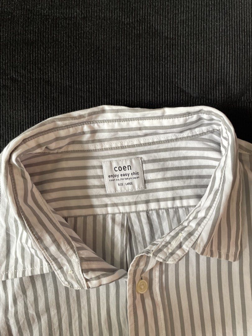 Coen Striped Short Sleeve Button Down Shirt (Category: Tshirts & Polo Shirts ) located in Naga. Submitted by curatedslips (Listing ID 1463286249, Image 3). Description: Coen Chic Stripes Polo 📏 21.5x29.