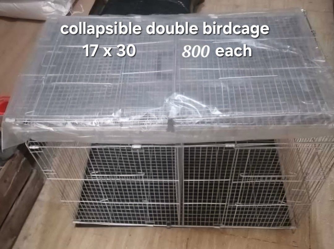 Collapsible Double Birdcage 17x30 Gauge 16 (Category: Homes & Other Pet Accessories) located in Manila. Submitted by charjin26839472 (Listing ID 1463168710, Image 2). Description: - Collapsible Double Birdcage - Size: 17x30 inches - Wire Gauge: 16 - Ideal for housing multiple birds - Easy to set up and store Store Hours • Monday to Saturday Morning: 8:00 AM – 12:00 NN Afternoon: 1:00 PM – 4:00 PM • Sunday 8:00 AM – 11:00 AM only For pickup or boo