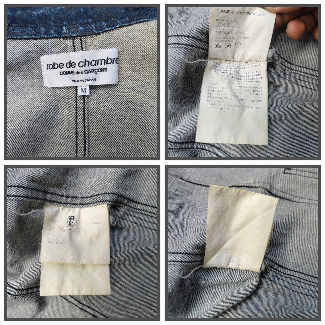 Comme des garcons robe de chambre (Japan made) (Category: Coats, Jackets and Outerwear) located in Baguio. Submitted by archival_thrifted.ph. (Listing ID 1463219348, Image 2). Description: FOR SALE ‼️ .COMME DES GARCONS ROBE DE CHAMBRE DENIM WOMENS JACKET .MADE IN JAPAN 🇯🇵 .💯 AUTHENTIC . EXCELLENT CONDITION .SIZE MEDIUM ON TAG .PHP 4800 PLUS SF .❌❌ COP/COD .MOP GCASH .COURIER J&T .BAGUIO AREA .DM FOR SURE BUYER TY.