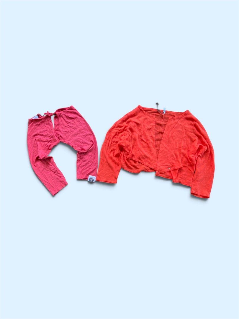 Cop Copine Bundle Tops (Category: Sets or Coordinates) located in Dapitan. Submitted by bolandojh07634 (Listing ID 1463280630, Image 1). Description: - Adorable pink cropped cardigan and matching pants set. - Lightweight, open-front cardigan for easy layering. - Comfortable pants with an adjustable drawstring waist. - Made from soft, breathable fabric for all-day comfort. - Versatile for casual outings or as a cozy layering piece. - Pants brand: 