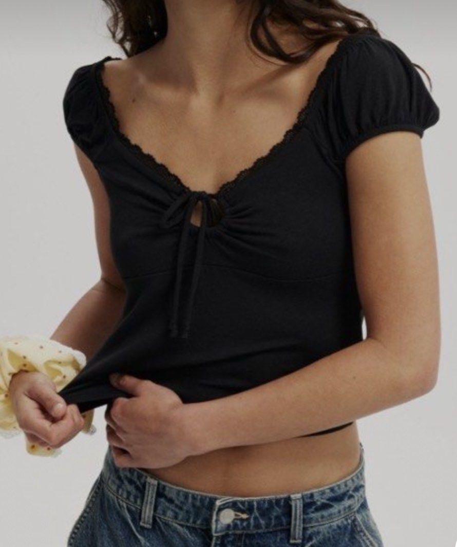 Cotton on Frill Off Shoulder Lace Top (Category: Others Tops) located in Taguig. Submitted by her.thrift (Listing ID 1463298032, Image 1). Description: 🫐 in good condition 🫐 perf for casual fits.