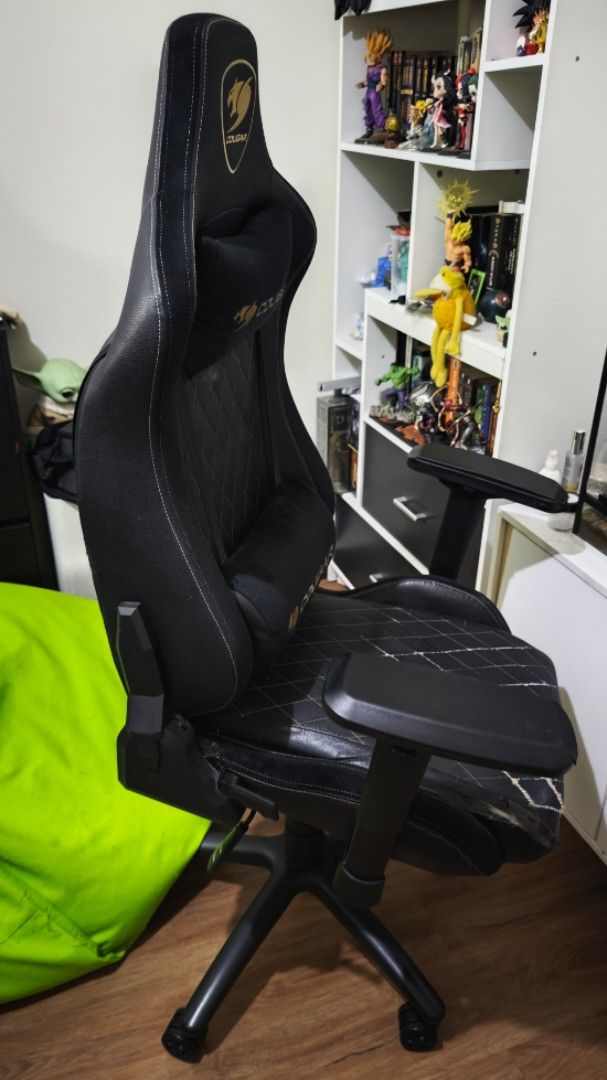 COUGAR ARMOR S GAMING CHAIR (Category: Chairs) located in Pasig City. Submitted by ipaulo (Listing ID 1463276608, Image 3). Description: COUGAR ARMOR S GAMING CHAIR STEEL BASE/4D-ARMREST/PVC-LEATHER - 4D adjustable armrests - Adjustable lumbar support pillow included - Headrest pillow included - Solid chair for long gaming sessions - Selling as is - Almost new cylinder (1mo old) - Inner cushion exchanged less than a year ago with a new uratex foa