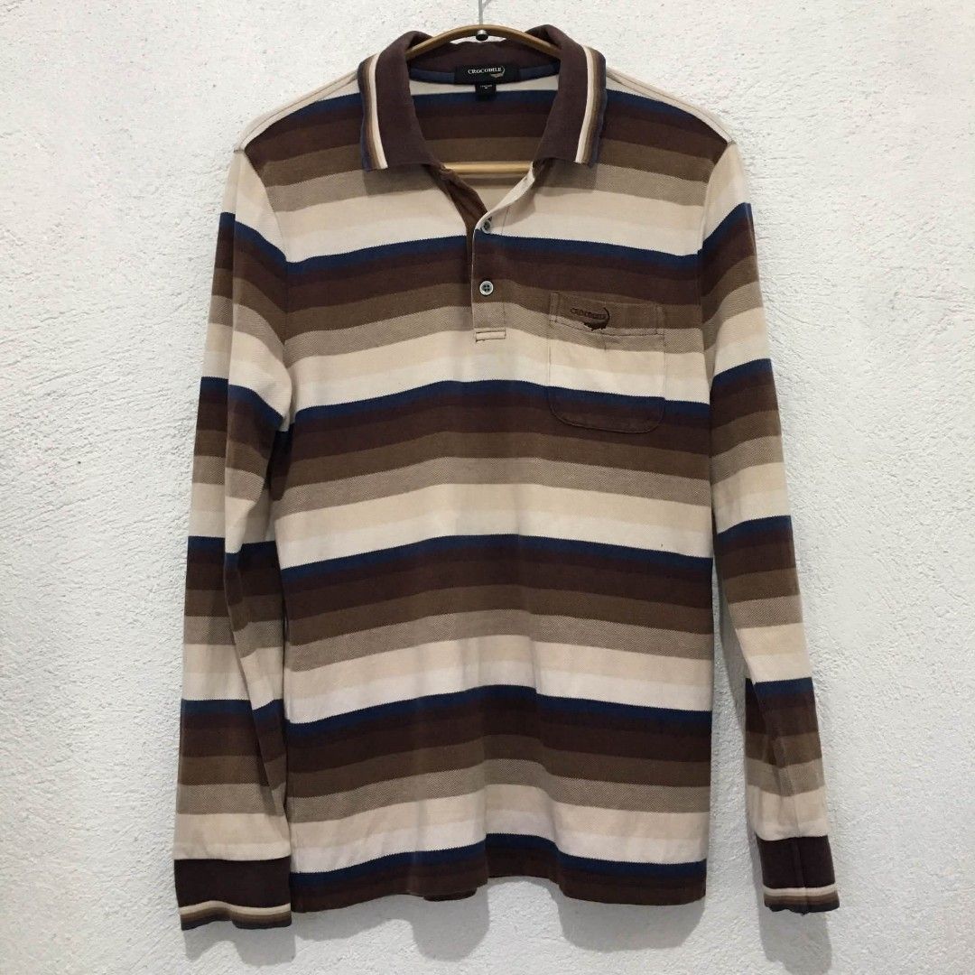Crocodile brown stripes vintage sweatshirt (Category: Longsleeves) located in Subic. Submitted by ayvee.ph (Listing ID 1463149428, Image 2). Description: Crocodile brown stripes vintage sweatshirt Perfect pair in trouser shorts & trouser pants✨ Comfy & lightweight 🏷Excellent cond No issue / No flaws No when worn Never used Size: Med on tag Price: 600 (last price posted) 📌This is bought in JPN pasabay 📍 Olongapo / Subic Reg J&T door to door del