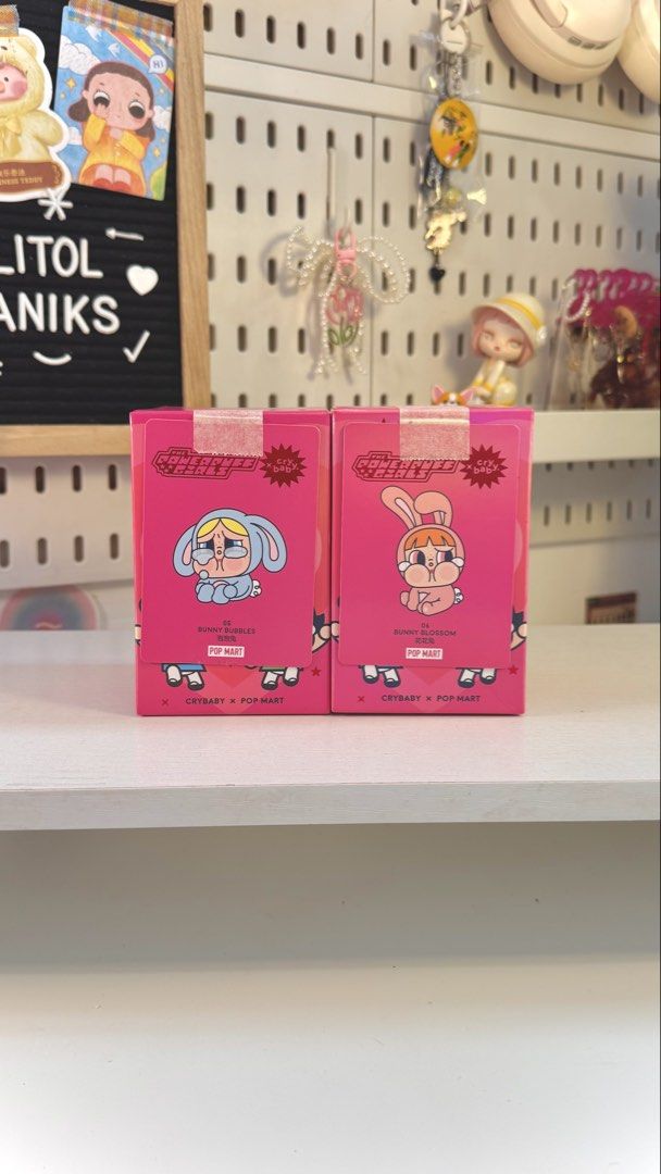 crybaby ppg bunny blossom & bubbles (Category: Designer & Blind Box Toys) located in Muntinlupa City. Submitted by litol_aniks (Listing ID 1463218635, Image 2). Description: ⋆. 𐙚 ˚ popmart bunny blossom & bubbles 🛒 ₱500 each only (₱980 set price) ⤷ sealed foil, open from bottom box ⤷ complete, open to check card only ⤷ authentic; onhand and ready to ship mop: gcash, gotyme, bpi mod: lalamove, j&t, meet up 📍 alabang, muntinlupa wts lfb for sale