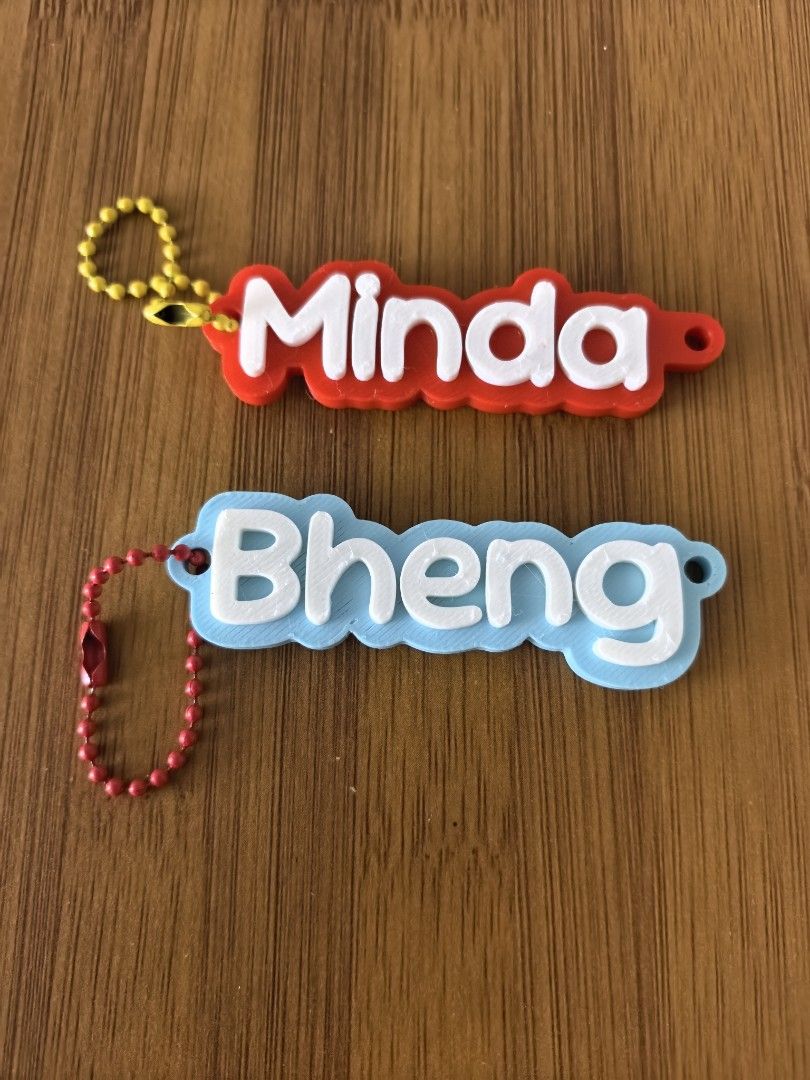 Customized Name Keychains (Category: Handmade Craft) located in Paranaque City. Submitted by kiddiecaveph (Listing ID 1463170097, Image 1). Description: 5 letters 50 Additional letter +5.