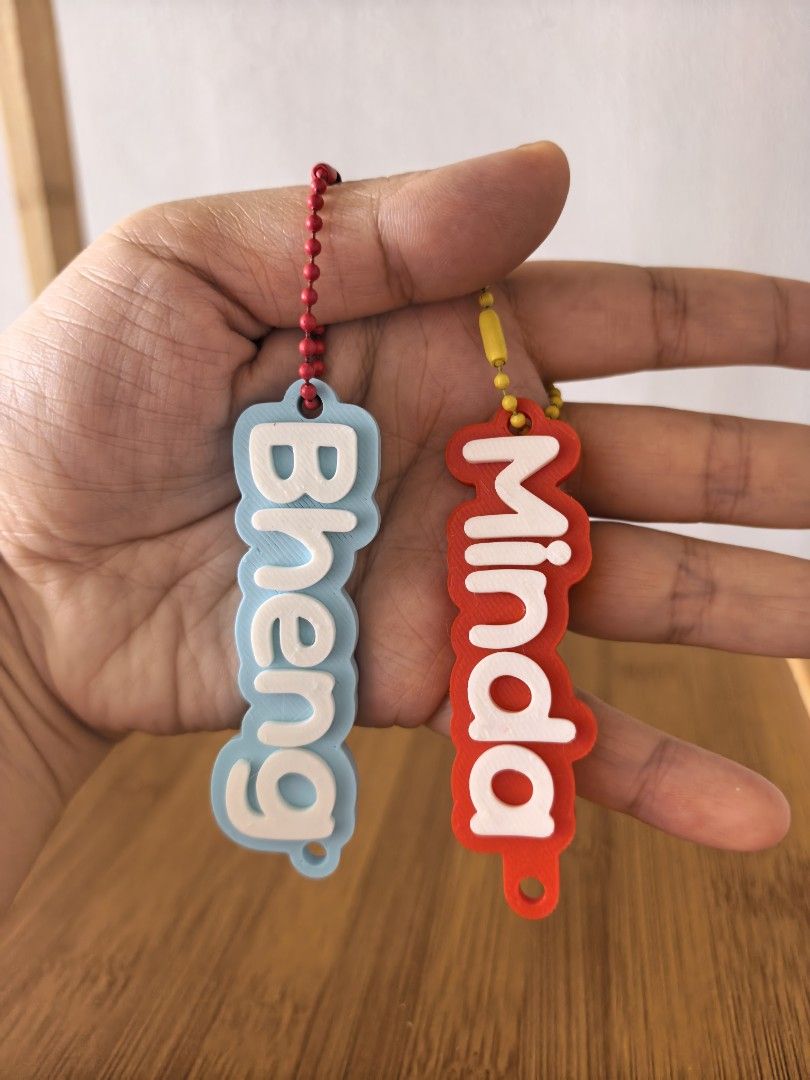 Customized Name Keychains (Category: Handmade Craft) located in Paranaque City. Submitted by kiddiecaveph (Listing ID 1463170097, Image 2). Description: 5 letters 50 Additional letter +5.