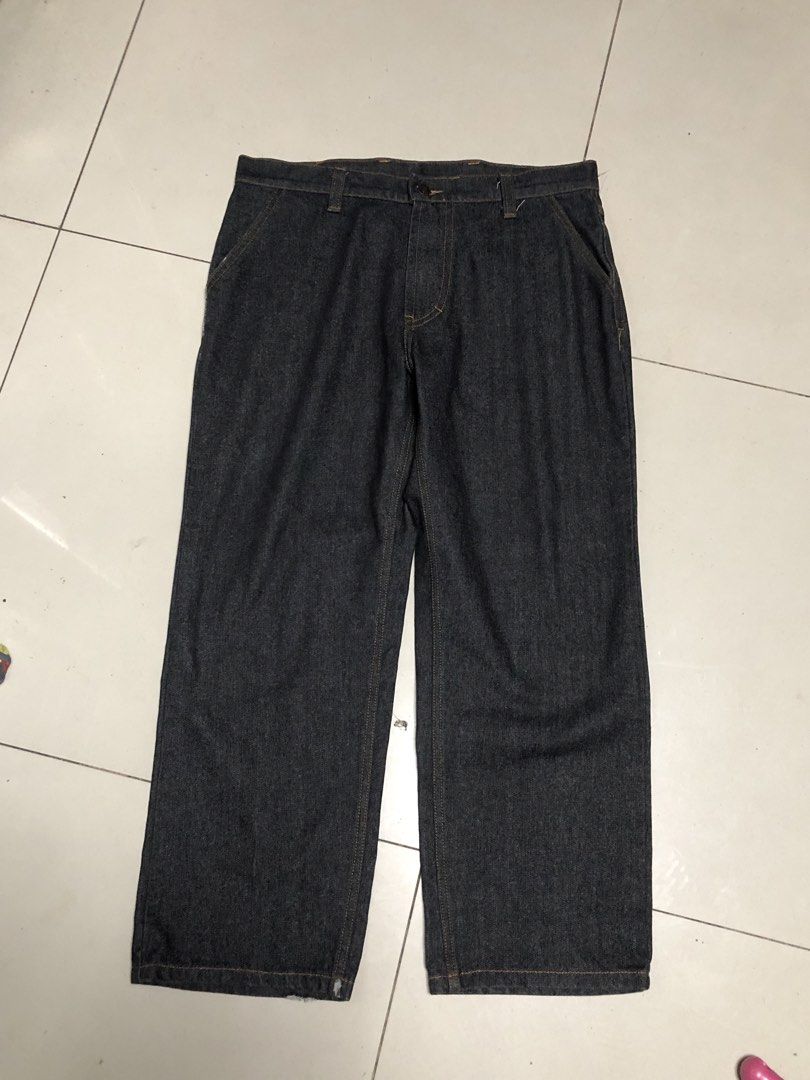 Dark Wash Denim Jeans (Category: Jeans) located in Quezon City. Submitted by jdeealvrz (Listing ID 1463291196, Image 2). Description: - Classic dark wash denim - Straight leg cut - Two back pockets with stitching detail - Button and zip closure - Versatile for everyday, casual, or dressed-up outfits.