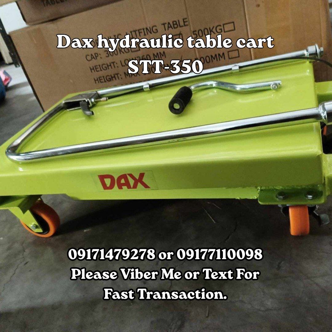 Dax hydraulic table cart STT-350 (Category: Construction Tools & Equipment) located in Manila. Submitted by 09171479278_elsie. (Listing ID 1463150397, Image 1). Description: Dax hydraulic table cart STT-350.