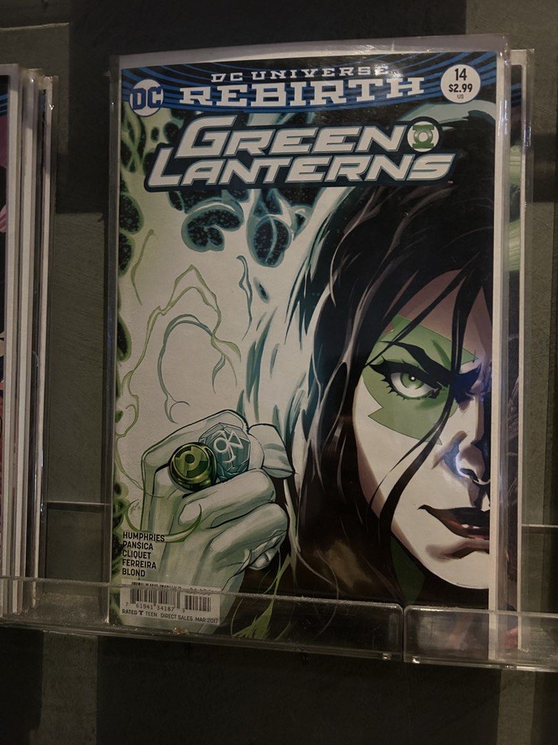 DC Universe Rebirth Green Lanterns #14 Comic Book (Category: Comics & Manga) located in Iloilo. Submitted by jackpot.treasures (Listing ID 1463220393, Image 1). Description: - DC Universe Rebirth Green Lanterns #14 - Published: March 2017 - Featuring artwork by Humphries, Pansica, Cliquet, Ferreira, and Ferreira - Rating: T for Teen - A must-have for any Green Lantern collector!.