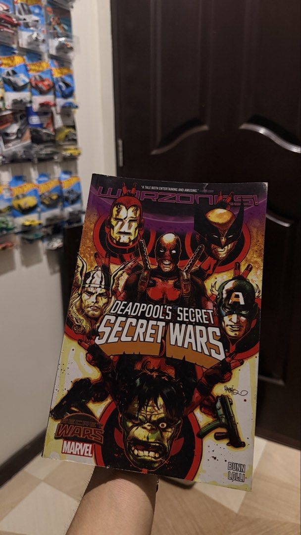 Deadpool's Secret Secret Wars Marvel Comic Book (Category: Comics & Manga) located in San Fernando. Submitted by goodiespin (Listing ID 1463270198, Image 1). Description: - Deadpool's Secret Secret Wars Marvel comic book - Features iconic heroes: Iron Man, Wolverine, Thor, Captain America, Hulk - Written by Cullen Bunn and Matteo Lolli - A fun and entertaining read for any Marvel fan.