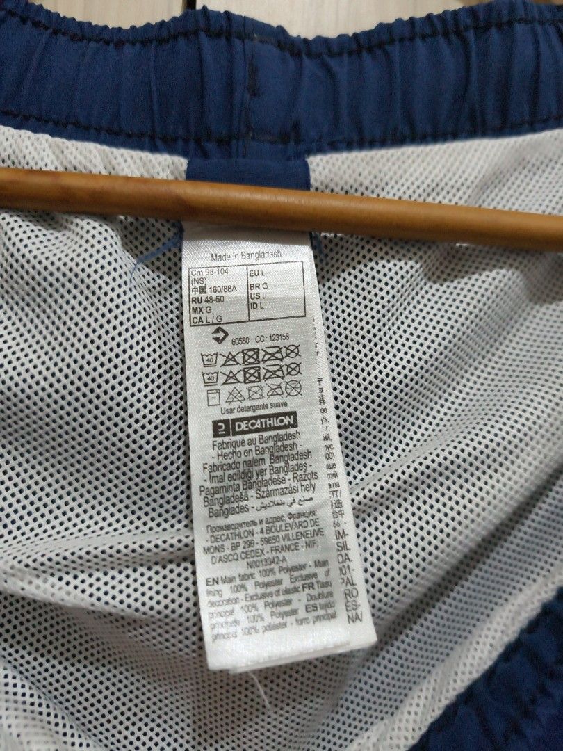 Decathlon Breathable Shorts Size L (Category: Shorts) located in Manila. Submitted by fasttiger.883f0d (Listing ID 1463215424, Image 3). Description: - Color: Blue - Size: L - Features: Elastic waistband with drawstring, internal mesh lining - 200 pesos only - Loc: Sta Mesa (sf shouldered by buyer).