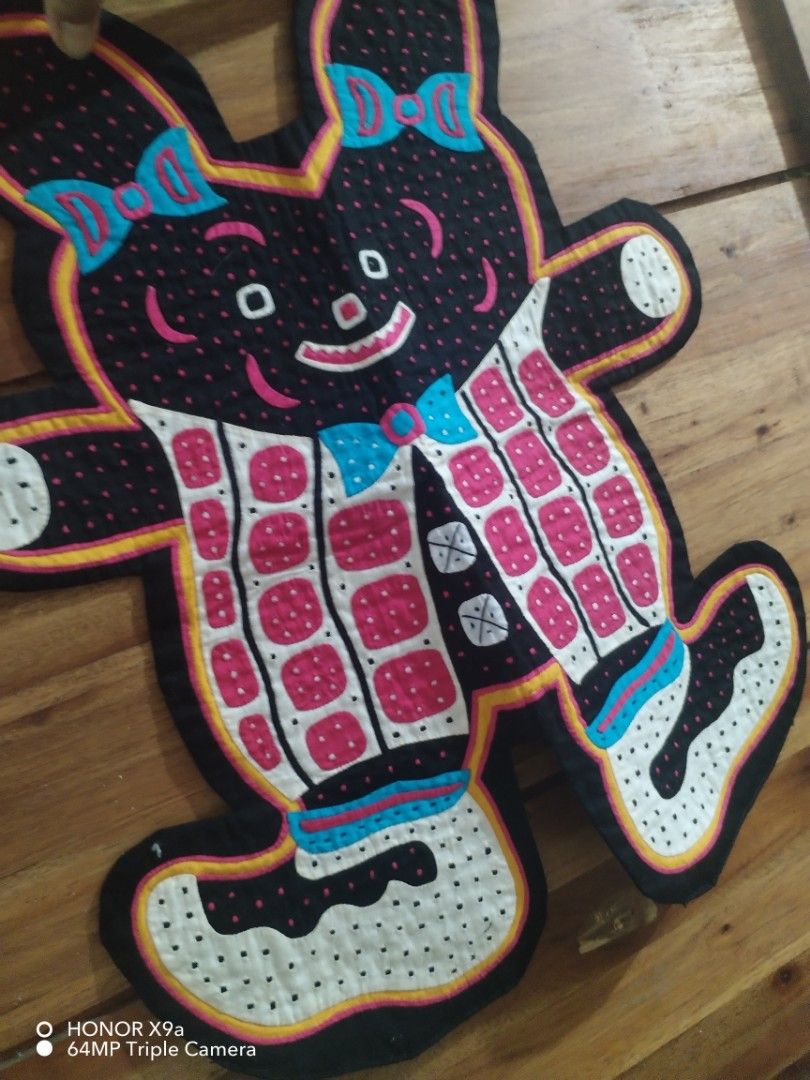 Decor (Category: Other Home Decor) located in Muntinlupa City. Submitted by arciagamaryann68 (Listing ID 1463316008, Image 3). Description: - Adorable teddy bear shaped decor piece. - Features a vibrant and playful design with pink, blue, and white polka dots. - Charming details include bows and a patterned vest. - Adds a fun and whimsical touch to any space. - Ideal for children's rooms, parties, or general decoration..