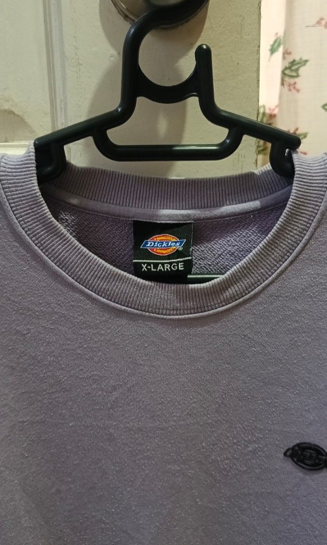 DICKIES SWEATER, PURPLE (Category: Sleep and Loungewear) located in General Santos City (Dadiangas). Submitted by who_isjan (Listing ID 1463237181, Image 3). Description: 9.5 Condition 9.5 Color Rate issue small dot stain size Large on Tag Dimes Width 21.3 Length 30 360 only.