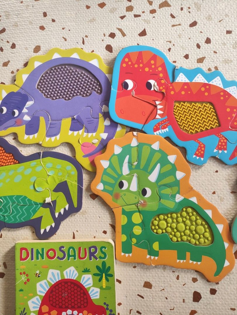 Dinosaur Puzzle Set with Boardbook 🦖❤️ (Category: Infant Playtime) located in Taguig. Submitted by cleanupmomma (Listing ID 1463203636, Image 3). Description: Please take time to read ❤️ 🌟Rare Sold as Set Big Chunky Puzzle for babies/toddlers My son loved it so much when hes 3-4 yrs old with sensory each puzzle piece wyiwyg.