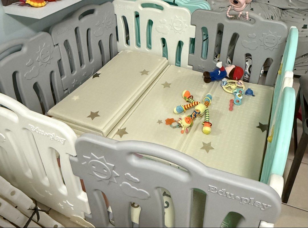 Edu-Play Baby Playpen (Category: Infant Playtime) located in Taguig. Submitted by tynvilla08 (Listing ID 1463230255, Image 1). Description: ✨ Features: • 8-panel configuration • Sturdy and durable construction • Safe, child-friendly design • Easy to assemble and arrange • Suitable for indoor play areas • Can be paired with a playmat for added comfort • Ideal for babies and toddlers.