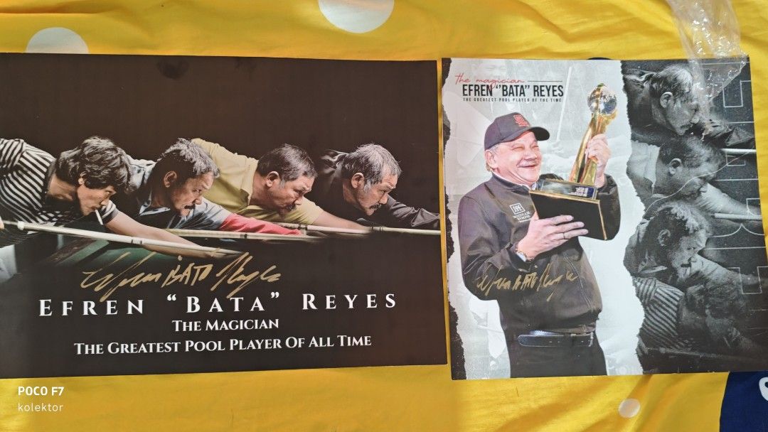 Efren Bata Reyes Signed (Category: Billiards and Bowling) located in Malabon City. Submitted by nbacardscollection (Listing ID 1463181855, Image 1). Description: 6k each with video proof pm for more details.