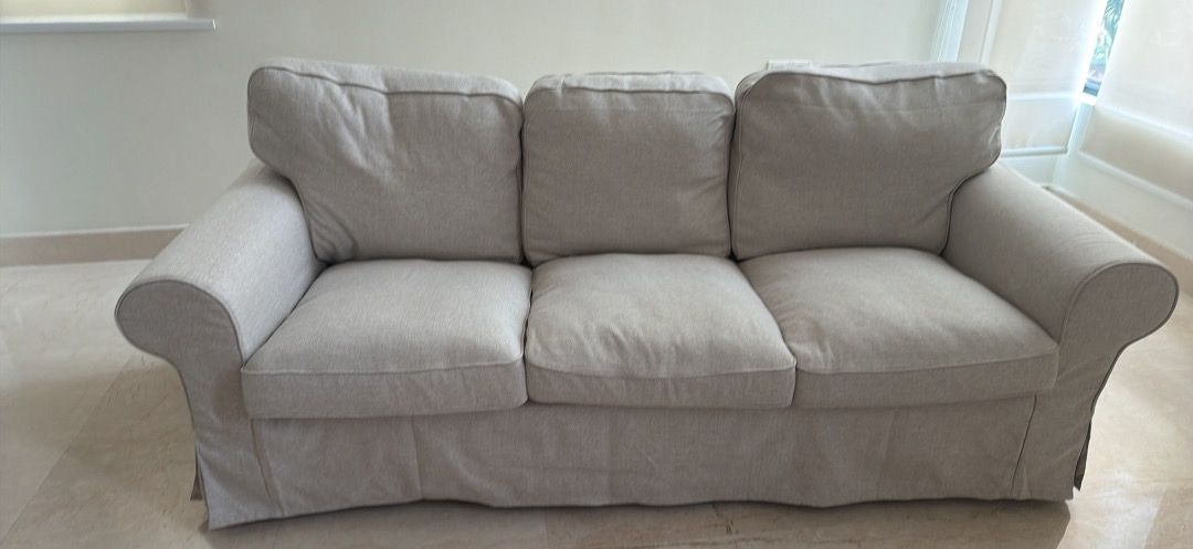 EKTORP ikea sofas (Category: Sofas) located in Kuala Lumpur. Submitted by brightocean.0c5707 (Listing ID 1463170203, Image 1). Description: Used a week until container arrived. 2 pieces available for RM650 each or RM1200 for the lot.