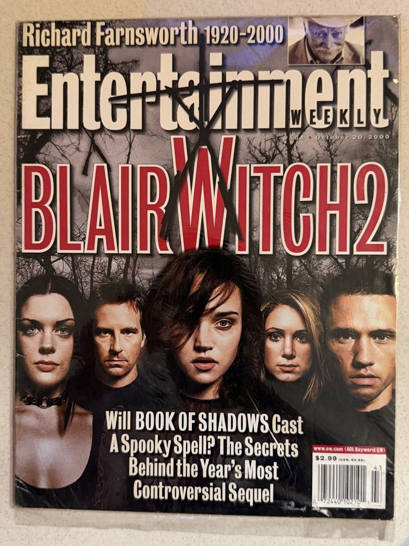 Entertainment Weekly Blair Witch 2 October 20, 2000 (Category: Magazines) located in Pasay City. Submitted by gahaman02 (Listing ID 1463169205, Image 1). Description: good condition.