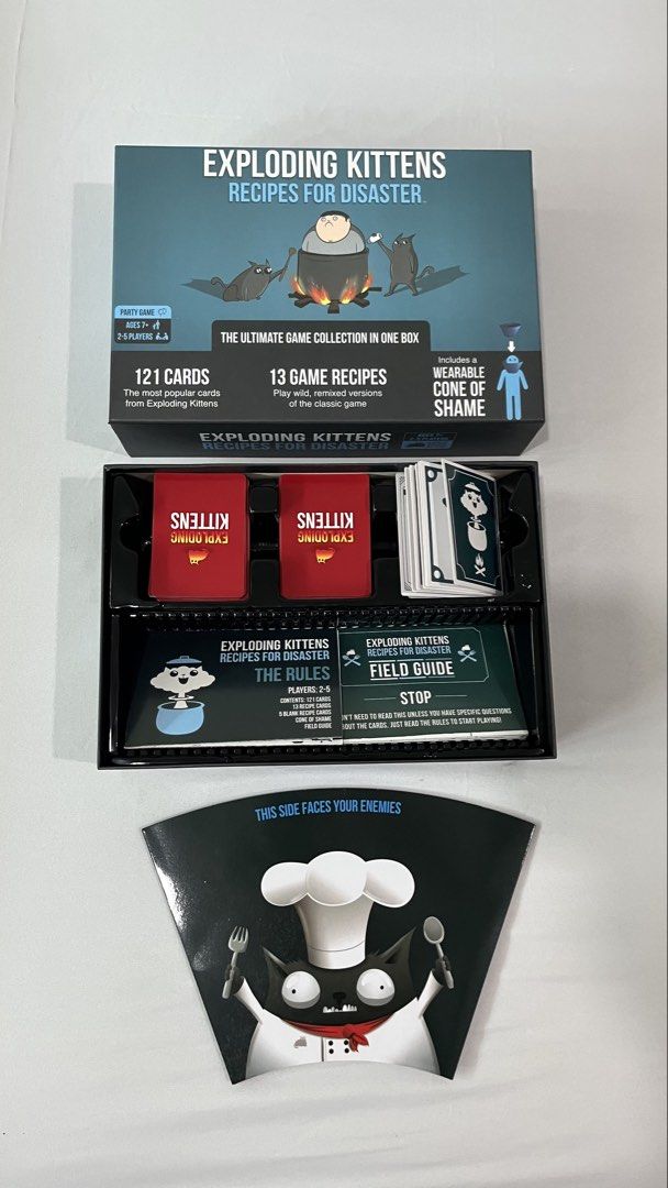 Exploding Kitten Complete Set Board Game (Category: Board Games & Puzzles) located in Taiping. Submitted by buenothrift_ (Listing ID 1463248319, Image 3). Description: LIKE NEW MAIN SEKALI BARU COMPLETE SET WITH CONE, GAME RECIPES AND EXTRA CARD JUALAN CLEAR RUMAH RM60 POSTAGE DFOD J&T / +RM10 SM , +RM15 SS.
