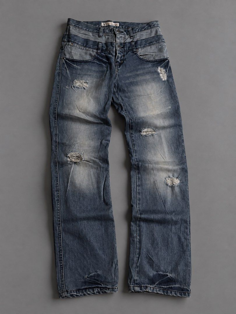 Faded Blue Distressed Straight-Leg Jeans (Category: Jeans) located in Tagum. Submitted by clent.josh (Listing ID 1463227919, Image 1). Description: .