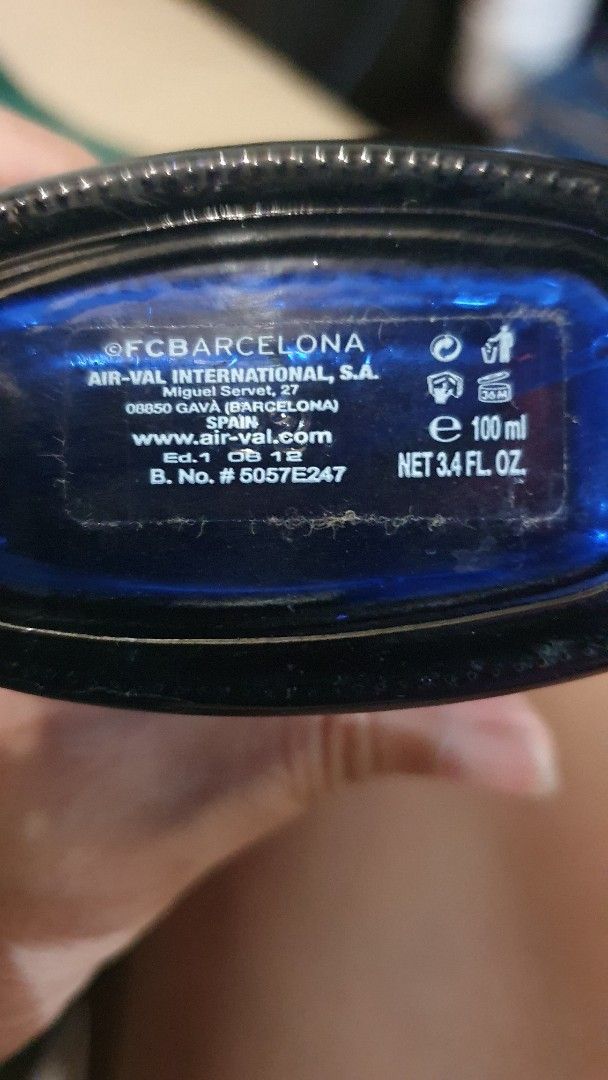 FC Barcelona Eau de Toilette Men 100ml (Category: Fragrance & Deodorants) located in Las Pinas. Submitted by imhislily (Listing ID 1463220932, Image 2). Description: - FC Barcelona Eau de Toilette - 100ml bottle - Made by Air-Val International - Ideal gift for any FC Barcelona supporter.