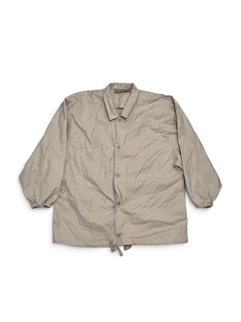 Fear of God Essentials Oak Coach Jacket (Category: Coats, Jackets and Outerwear) located in Dumaguete. Submitted by overthrifted (Listing ID 1463127783, Image 2). Description: Like new Authentic 100 percent No hangtag and inclusions 21x26 .