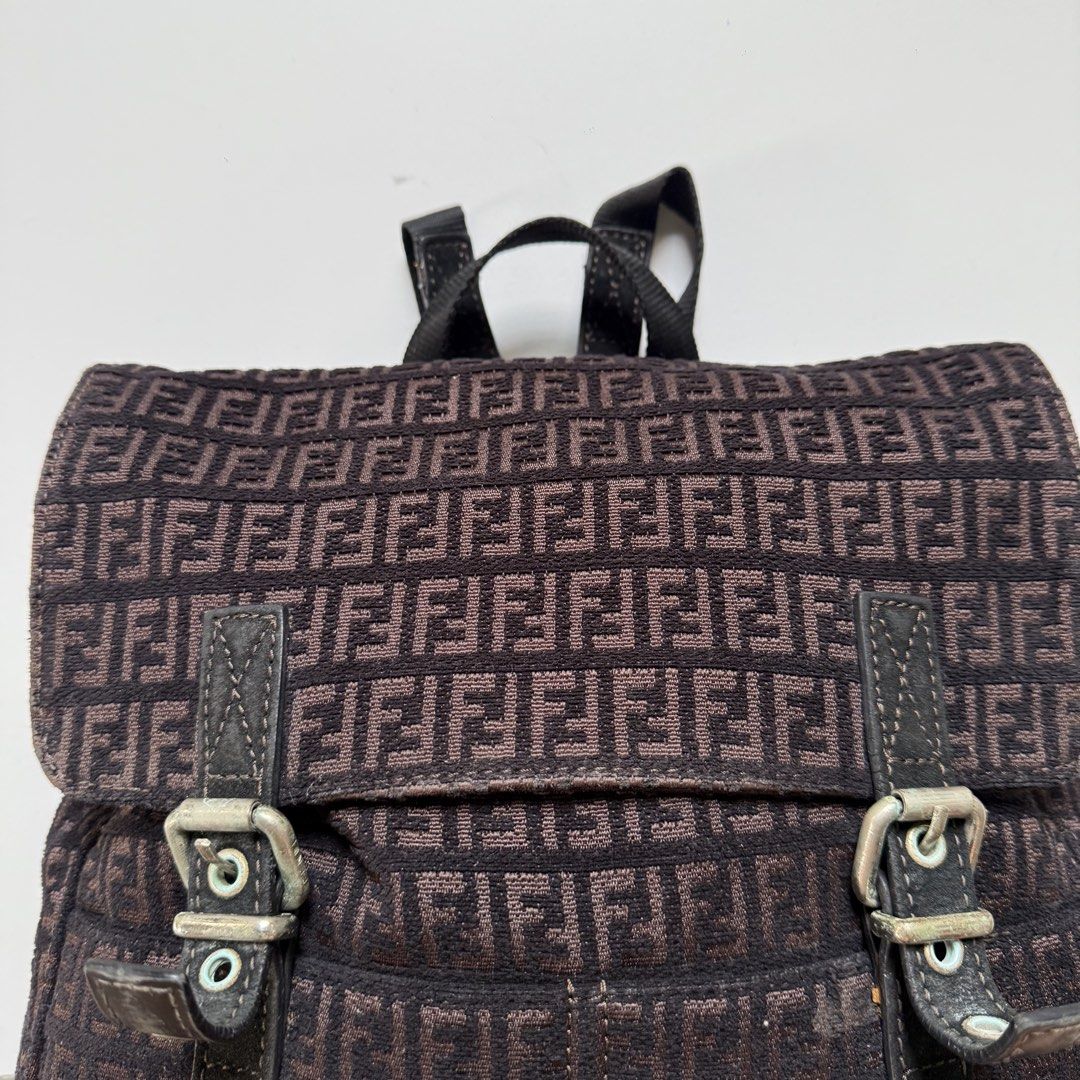Fendi zucchino brown bagpack (Category: Luxury Bags & Wallets) located in Cavite. Submitted by kalebfindsluxs (Listing ID 1463312515, Image 3). Description: Fendi zucchino brown bagpack Good condition Sign of usage Check details - 4800 + sf Loc cavite Jnt / lalamove.