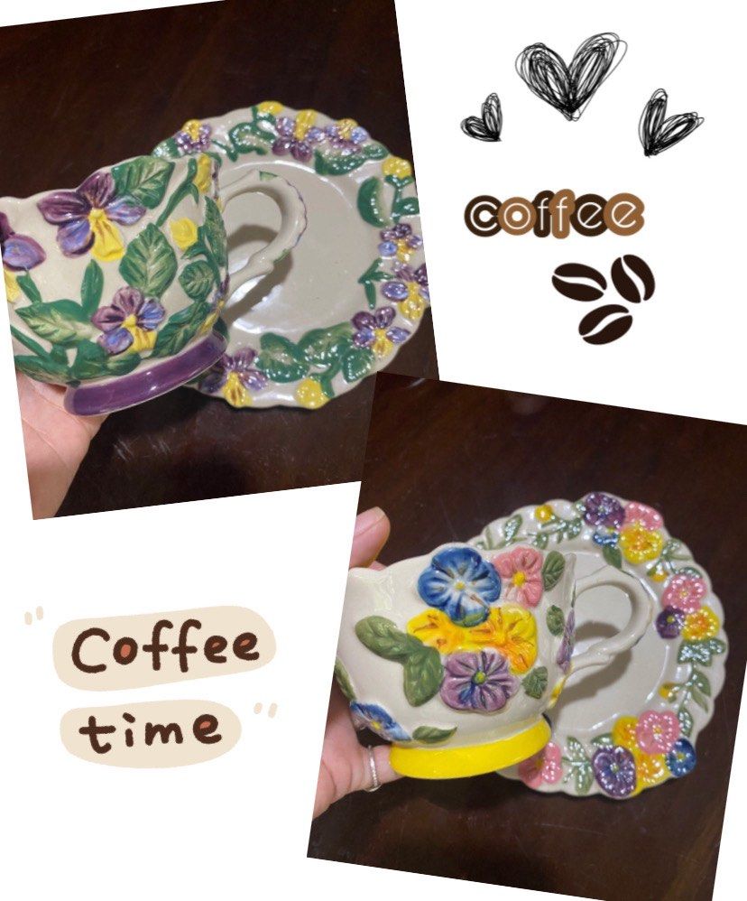 Floral Cup and Saucer Set / Bundle (Category: Coffee & Tea Tableware) located in Pasig City. Submitted by xhuming-2 (Listing ID 1463174193, Image 1). Description: .