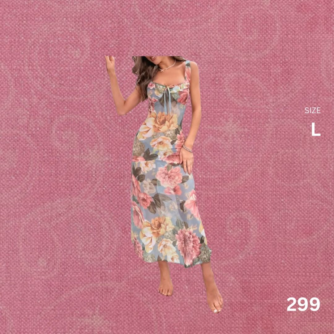 FLORAL DRESS (Category: Dresses) located in Manila. Submitted by j.saell (Listing ID 1463222307, Image 1). Description: Size: L Brand-new Loc: Sampaloc, Manila MOD: Meet up/Lalamove/J&T MOP: Cash/Gcash/MariBank.