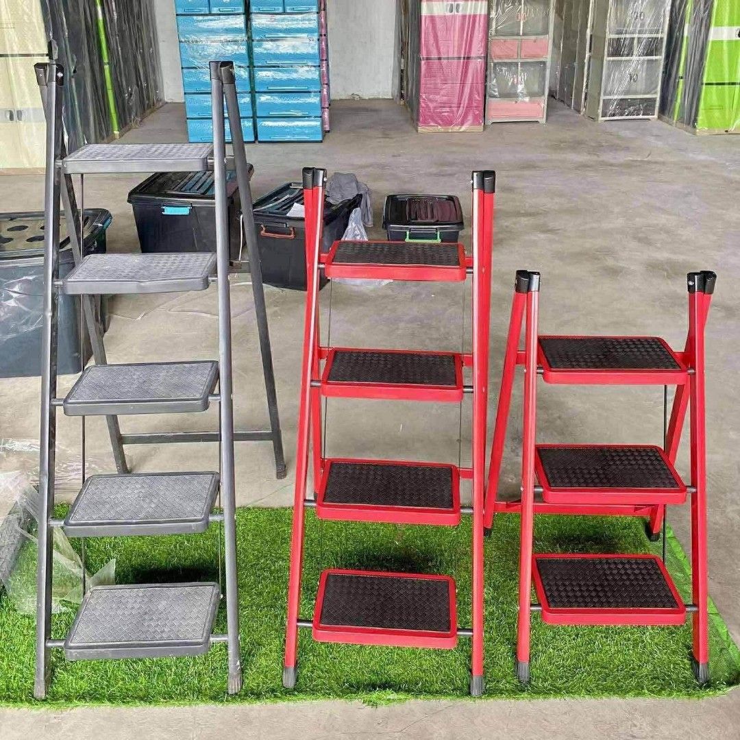 Folding Step Ladder - (Category: Other Home Furniture) located in Caloocan City. Submitted by swiftflower_802790 (Listing ID 1463157920, Image 1). Description: - Sturdy folding step ladders - Available in sleek grey or vibrant red - Ideal for reaching high shelves and DIY projects - Folds up compactly for easy storage.