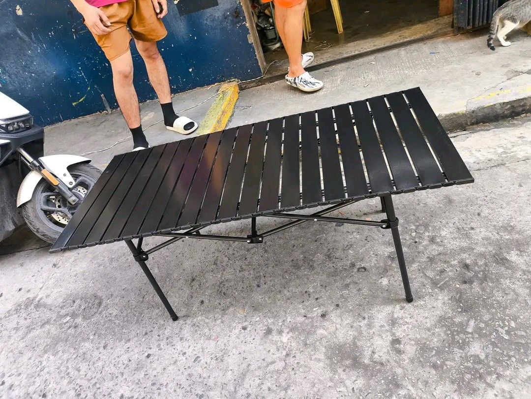 Folding table 120CM (Category: Hiking & Camping) located in Manila. Submitted by bongsy999mall (Listing ID 1463230123, Image 1). Description: .