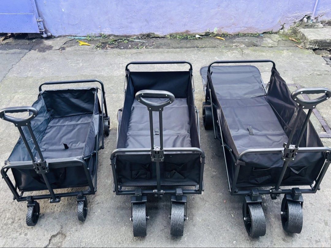 Folding wagon cart (Category: Outdoor Furniture) located in Pasig City. Submitted by gammad_05 (Listing ID 1463273633, Image 2). Description: Folding Wagon cart 💚🤍❤️ Make carrying your groceries, market finds, shopping,or camping gear a breeze with our heavy-duty, foldable wagon carts! Sturdy, space-saving, and built for convenience. 📍 Visit us at: 154 V. Lara at Sumilang, Pasig City 📍malabon warehouse (for pick up only no walkin wholesale on