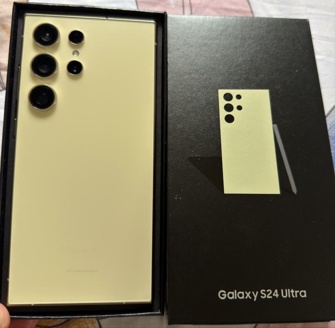 For sale S24Ultra (Category: Samsung) located in Batangas. Submitted by AllOriginalFinds26 (Listing ID 1463131338, Image 2). Description: SAMSUNG GALAXY S24 ULTRA Chipset • Qualcomm Snapdragon 8 Gen 3 Display• 6.8-inch Dynamic LTPO AMOLED 2X | HDR10+ | 1440 × 3120p | 120Hz Memory/storage: * 12GB RAM /256 GB Storage MAIN CAMERAS * 200 MP f/1.7 24mm (wide), multi-directional PDAF, Laser AF, OIS * 50 MP f/3.4 111mm (periscope telephoto), PDAF, OIS, 