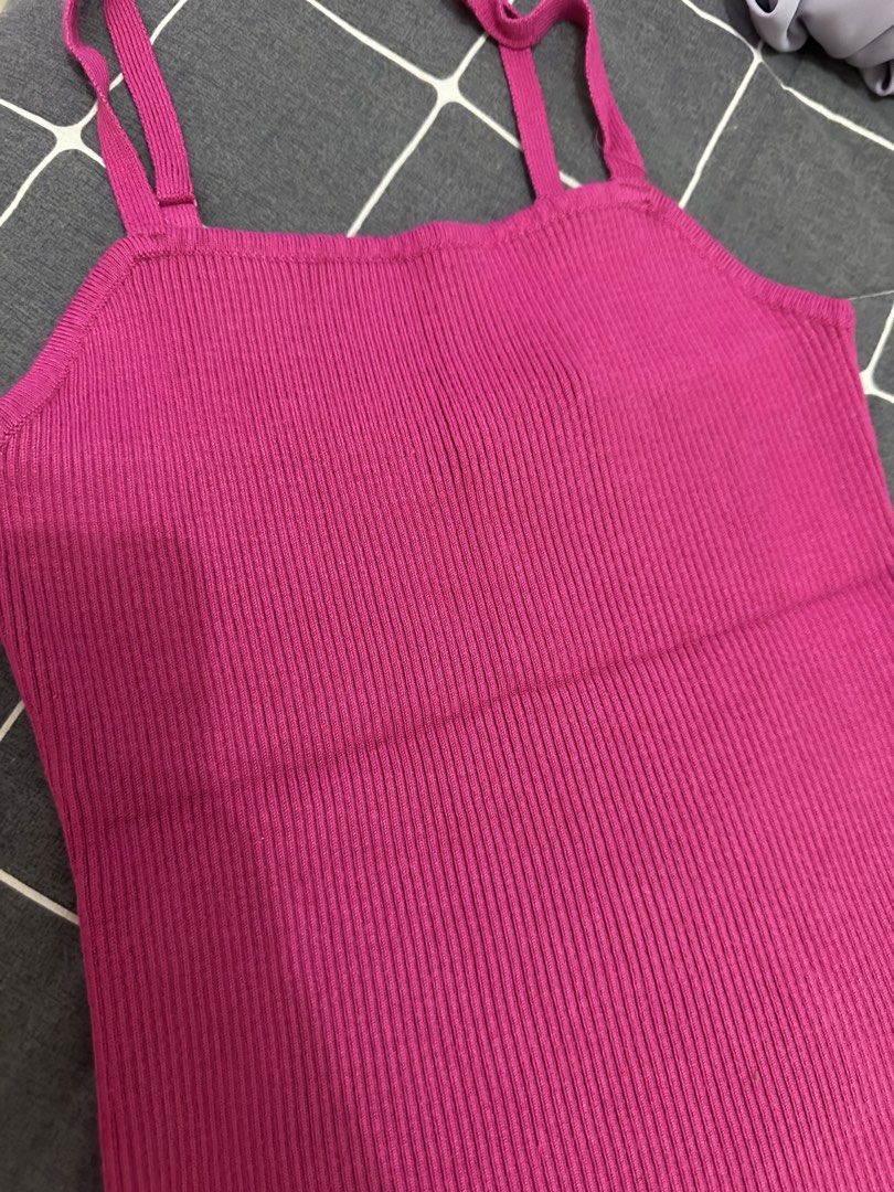 Forever 21 Ribbed Knit Cami Top - Fuchsia (Category: Sleeveless) located in Angeles City. Submitted by ginlyy (Listing ID 1463204643, Image 3). Description: Original f21 Size M Used twice only Add 100 for sf.