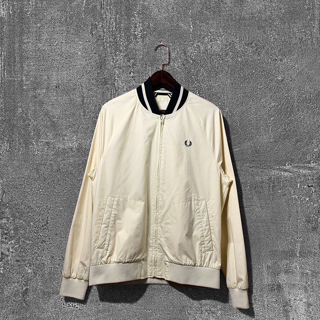 Fred Perry Offwhite Bomber Jacket (Category: Coats, Jackets and Outerwear) located in Quezon City. Submitted by donklasiko (Listing ID 1463224536, Image 1). Description: Condition: 9.5+/10 Pristine condition Issue: non Refer to the dimension 🤗 PM FOR MORE DETAILS NO RETURN, NO EXCHANGE & NO REFUND! ✅I ALSO ACCEPT TRADE/SWAP TO ANYTHING JUST DROP YOUR OFFER Please manage your expectations, this is a secondhand item. What you see is what you get �